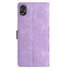 For OPPO A58 / A78 Cherry Blossom Butterfly Skin Feel Embossed PU Phone Case(Purple) - 3