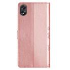 For OPPO A58 / A78 Cherry Blossom Butterfly Skin Feel Embossed PU Phone Case(Rose Gold) - 3