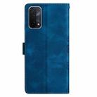 For OPPO A74 5G / A54 5G / A93 5G Cherry Blossom Butterfly Skin Feel Embossed PU Phone Case(Blue) - 3