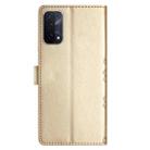 For OPPO A74 5G / A54 5G / A93 5G Cherry Blossom Butterfly Skin Feel Embossed PU Phone Case(Gold) - 3