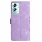 For OPPO A79 5G Cherry Blossom Butterfly Skin Feel Embossed PU Phone Case(Purple) - 3