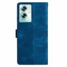 For OPPO A79 5G Cherry Blossom Butterfly Skin Feel Embossed PU Phone Case(Blue) - 3