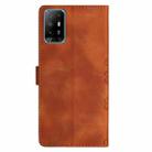 For OPPO A94 5G Cherry Blossom Butterfly Skin Feel Embossed PU Phone Case(Brown) - 3