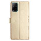 For OPPO A94 5G Cherry Blossom Butterfly Skin Feel Embossed PU Phone Case(Gold) - 3