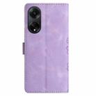 For OPPO A98 5G / F23 5G Cherry Blossom Butterfly Skin Feel Embossed PU Phone Case(Purple) - 3