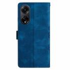 For OPPO A98 5G / F23 5G Cherry Blossom Butterfly Skin Feel Embossed PU Phone Case(Blue) - 3