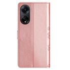 For OPPO A98 5G / F23 5G Cherry Blossom Butterfly Skin Feel Embossed PU Phone Case(Rose Gold) - 3