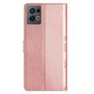 For OPPO Reno8 Pro 5G Global Cherry Blossom Butterfly Skin Feel Embossed PU Phone Case(Rose Gold) - 3