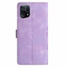 For OPPO Find X5 Cherry Blossom Butterfly Skin Feel Embossed PU Phone Case(Purple) - 3