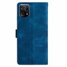 For OPPO Find X5 Cherry Blossom Butterfly Skin Feel Embossed PU Phone Case(Blue) - 3