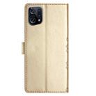 For OPPO Find X5 Cherry Blossom Butterfly Skin Feel Embossed PU Phone Case(Gold) - 3