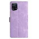 For OPPO Find X5 Pro Cherry Blossom Butterfly Skin Feel Embossed PU Phone Case(Purple) - 3