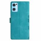 For OPPO Find X5 Lite / Reno7 5G Cherry Blossom Butterfly Skin Feel Embossed PU Phone Case(Green) - 3