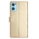 For OPPO Find X5 Lite / Reno7 5G Cherry Blossom Butterfly Skin Feel Embossed PU Phone Case(Gold) - 3