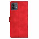 For OPPO Reno8 5G Global Cherry Blossom Butterfly Skin Feel Embossed PU Phone Case(Red) - 3