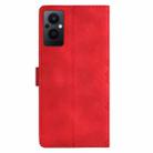 For OPPO Reno8 Lite 5G / Reno7 Z 5G Cherry Blossom Butterfly Skin Feel Embossed PU Phone Case(Red) - 3