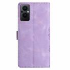 For OPPO Reno8 Lite 5G / Reno7 Z 5G Cherry Blossom Butterfly Skin Feel Embossed PU Phone Case(Purple) - 3