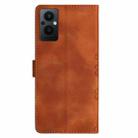 For OPPO Reno8 Lite 5G / Reno7 Z 5G Cherry Blossom Butterfly Skin Feel Embossed PU Phone Case(Brown) - 3