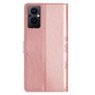 For OPPO Reno8 Lite 5G / Reno7 Z 5G Cherry Blossom Butterfly Skin Feel Embossed PU Phone Case(Rose Gold) - 3