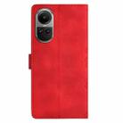 For OPPO Reno10 Pro 5G Global Cherry Blossom Butterfly Skin Feel Embossed PU Phone Case(Red) - 3