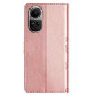 For OPPO Reno10 Pro 5G Global Cherry Blossom Butterfly Skin Feel Embossed PU Phone Case(Rose Gold) - 3