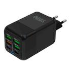 150W 4 x USB + 2 x USB-C / Type-C Multi-port Fast Charger, EU Plug(Black) - 1