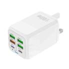 150W 4 x USB + 2 x USB-C / Type-C Multi-port Fast Charger, UK Plug(White) - 1