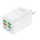 150W 4 x USB + 2 x USB-C / Type-C Multi-port Fast Charger, AU Plug(White) - 1