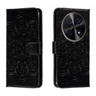 For Huawei Enjoy 70 Pro Sun Mandala Embossing Pattern Phone Leather Case(Black) - 1