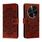 For Huawei Enjoy 70 Pro Sun Mandala Embossing Pattern Phone Leather Case(Brown) - 1