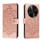 For Huawei Enjoy 70 Pro Sun Mandala Embossing Pattern Phone Leather Case(Rose Gold) - 1