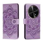 For Huawei Enjoy 70 Pro Sun Mandala Embossing Pattern Phone Leather Case(Purple) - 1