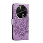 For Huawei Enjoy 70 Pro Sun Mandala Embossing Pattern Phone Leather Case(Purple) - 3