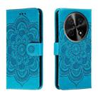 For Huawei Enjoy 70 Pro Sun Mandala Embossing Pattern Phone Leather Case(Blue) - 1
