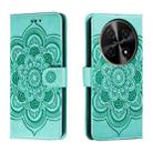 For Huawei Enjoy 70 Pro Sun Mandala Embossing Pattern Phone Leather Case(Green) - 1