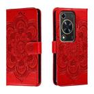 For Huawei Enjoy 70 Sun Mandala Embossing Pattern Phone Leather Case(Red) - 1