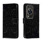 For Huawei Enjoy 70 Sun Mandala Embossing Pattern Phone Leather Case(Black) - 1