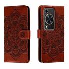 For Huawei Enjoy 70 Sun Mandala Embossing Pattern Phone Leather Case(Brown) - 1