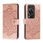 For Huawei Enjoy 70 Sun Mandala Embossing Pattern Phone Leather Case(Rose Gold) - 1