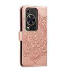 For Huawei Enjoy 70 Sun Mandala Embossing Pattern Phone Leather Case(Rose Gold) - 3