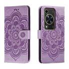 For Huawei Enjoy 70 Sun Mandala Embossing Pattern Phone Leather Case(Purple) - 1