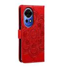 For Huawei Nova 12 Sun Mandala Embossing Pattern Phone Leather Case(Red) - 3