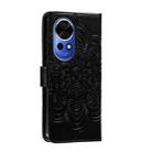 For Huawei Nova 12 Sun Mandala Embossing Pattern Phone Leather Case(Black) - 3