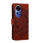 For Huawei Nova 12 Sun Mandala Embossing Pattern Phone Leather Case(Brown) - 3