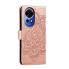 For Huawei Nova 12 Sun Mandala Embossing Pattern Phone Leather Case(Rose Gold) - 3