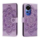 For Huawei Nova 12 Sun Mandala Embossing Pattern Phone Leather Case(Purple) - 1