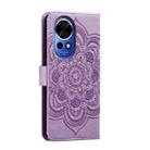 For Huawei Nova 12 Sun Mandala Embossing Pattern Phone Leather Case(Purple) - 3