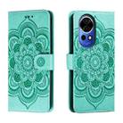 For Huawei Nova 12 Sun Mandala Embossing Pattern Phone Leather Case(Green) - 1