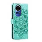 For Huawei Nova 12 Sun Mandala Embossing Pattern Phone Leather Case(Green) - 3