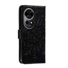 For Huawei Nova 12 Pro Sun Mandala Embossing Pattern Phone Leather Case(Black) - 3